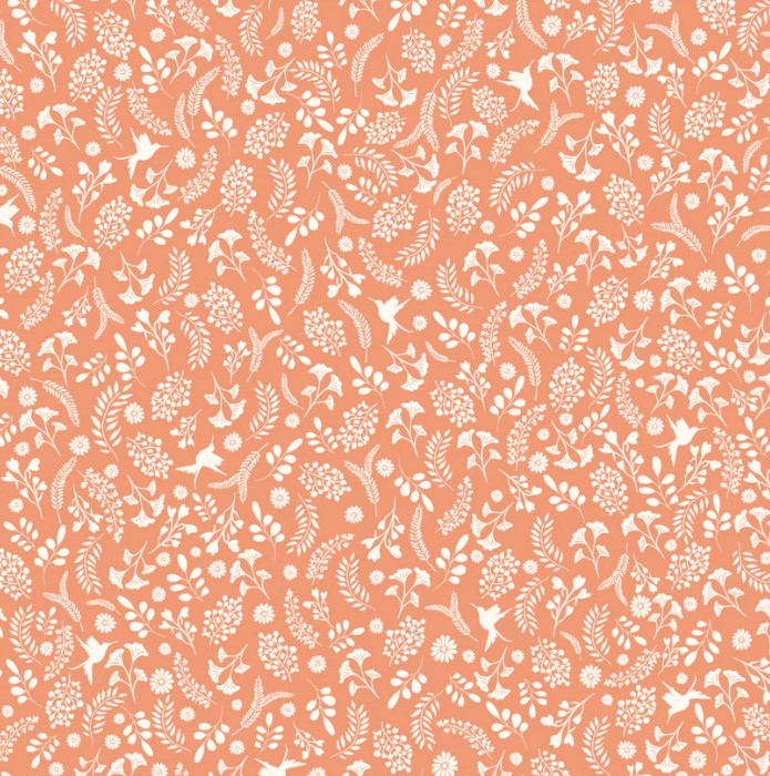 Poppie Cotton Whimsical Rust cotton quilting fabric