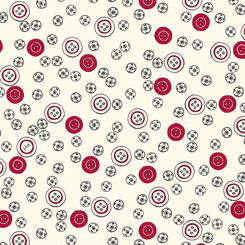 QT Sew What Button Toss Cream quilting cotton