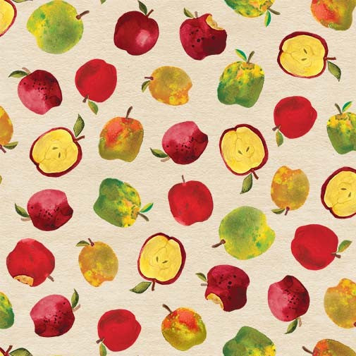 Michael Miller Tan Tossed Apples fall harvest quilting fabric