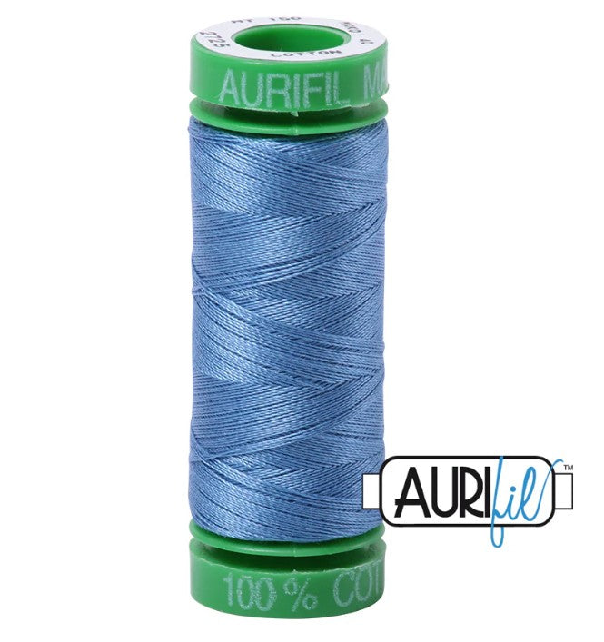 Aurifil Cotton Mako 40wt 150m medium blue gray thread spool