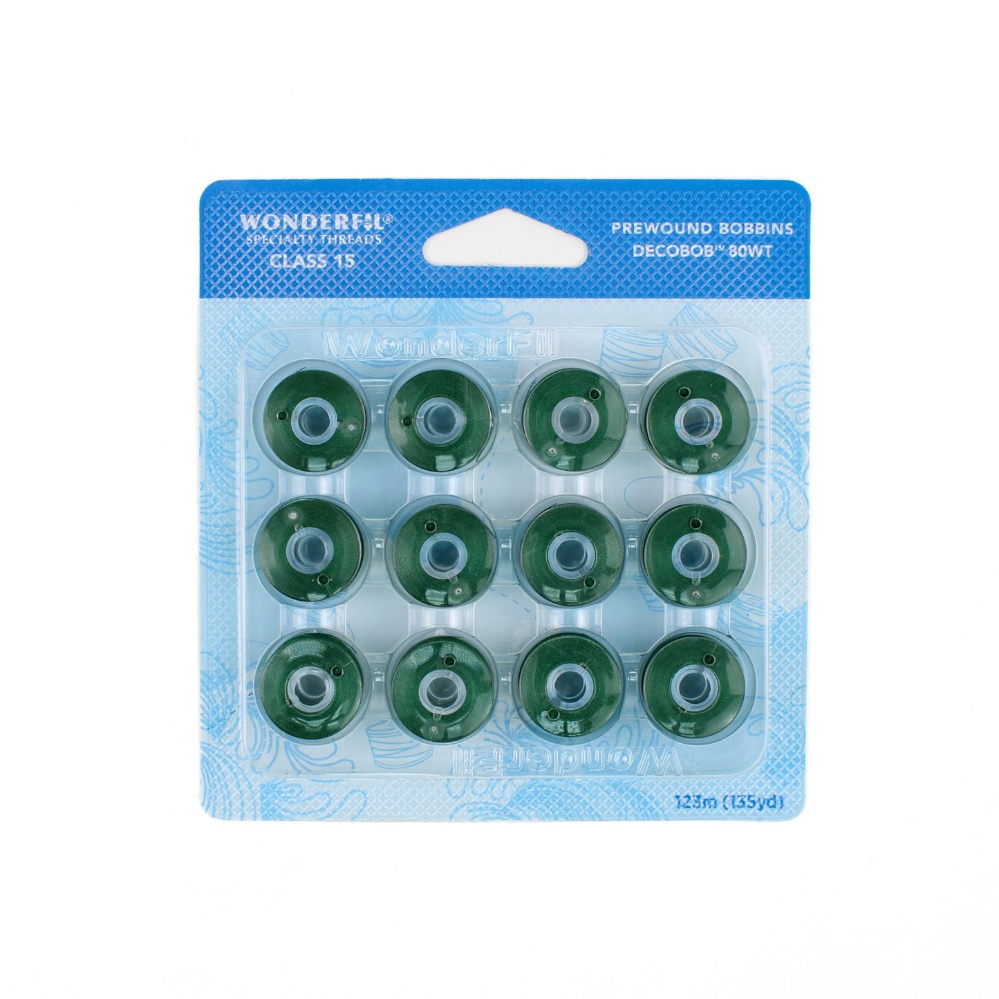 WonderFil Decobob prewound bobbin evergreen DB501 80wt machine quilting
