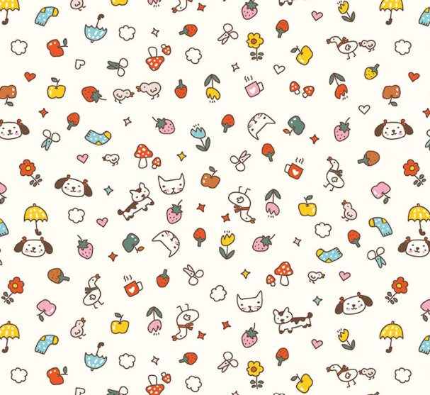 Riley Blake Serendipity 2 Toss Cream quilting cotton