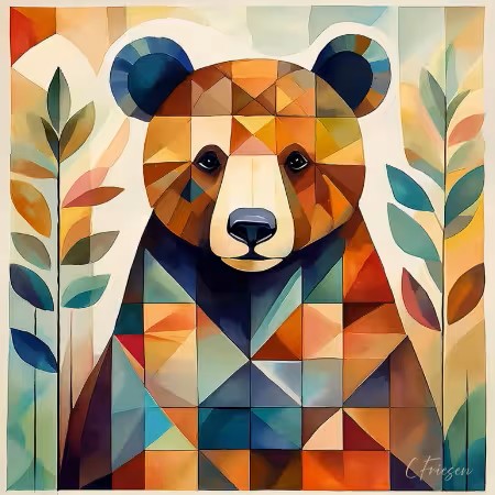 Quiltberry Farm - Baby Brown Bear - Greeting Card