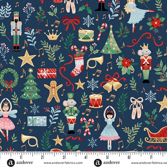 Andover - Makower UK - Nutcracker - Fairytale Blue 223-B