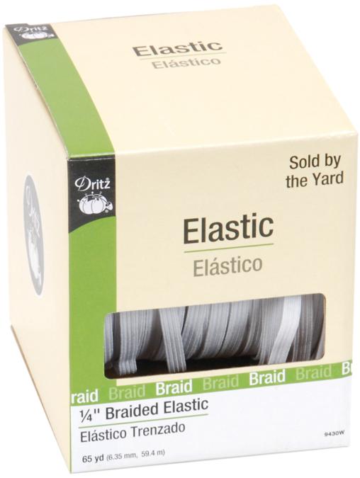 Dritz 1/4" Braided Elastic, 1/4-Inch by 65-Yard