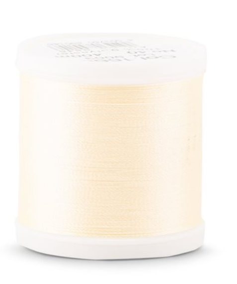 Spool of Madeira Polyneon 40wt machine embroidery thread in Pale Yellow, color 1666