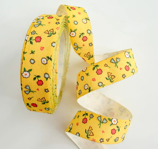 Minki Kim - 5yd Lemon Floral Cotton Ribbon