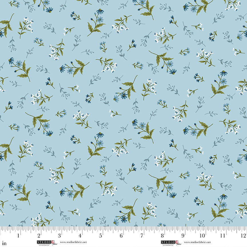 Studio E Ashdown Forest 8408-17 Light Blue quilting cotton fabric