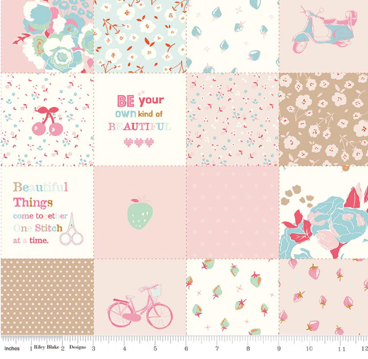 Riley Blake - Minki Kim - Cotton Nook - Patchwork Pink - C17978-PINK
