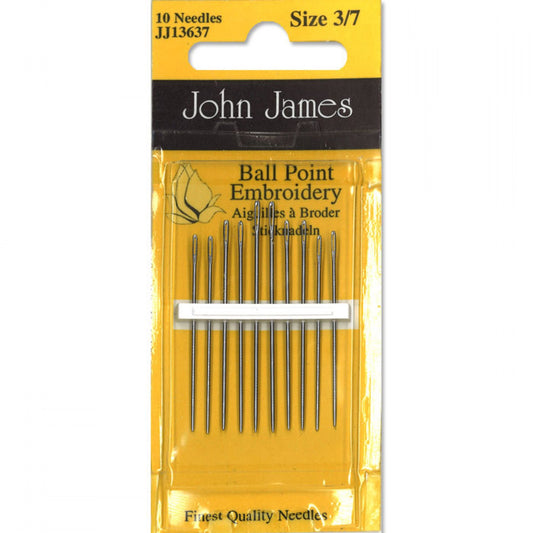 John James Sewing Needles Ball Point Embroidery 3/7