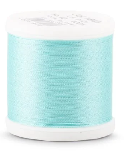 Spool of Madeira Polyneon 40wt thread in Light Teal, color 1645