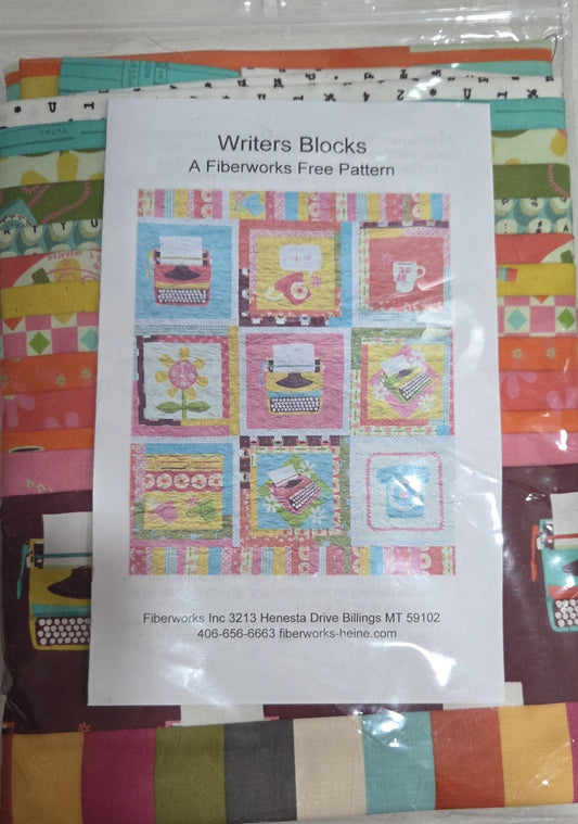 Writers Block Pattern Fabric Kit quilting kit