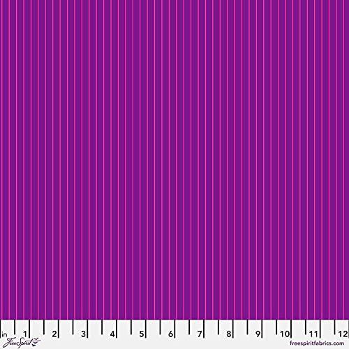 Free Spirit Fabrics True Colors by Tula Pink Tiny Stripes Aster