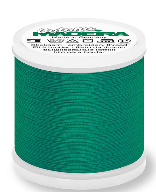 Madeira Cotona 30wt cotton thread spool in Dark Teal #667
