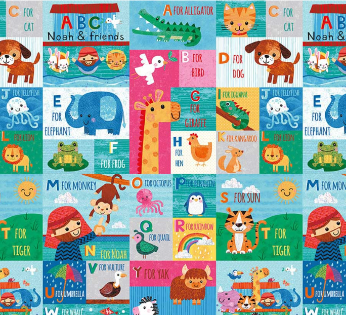 Blank - Noah and Friends - 4584-15 Multi Fabric