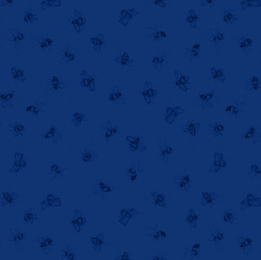 Lumin Amalfi Coast dark blue navy bees W105-007-557 quilting cotton