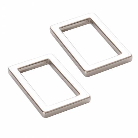 1" Flat Rectangle Rings - Nickel - Set of Two
