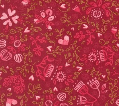 Moda Darling Peony Cranberry 48792-16 Robin Pickens quilting cotton