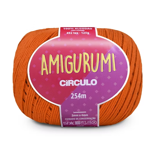Ball of Circulo Amigurumi 100% cotton yarn in Tangerine