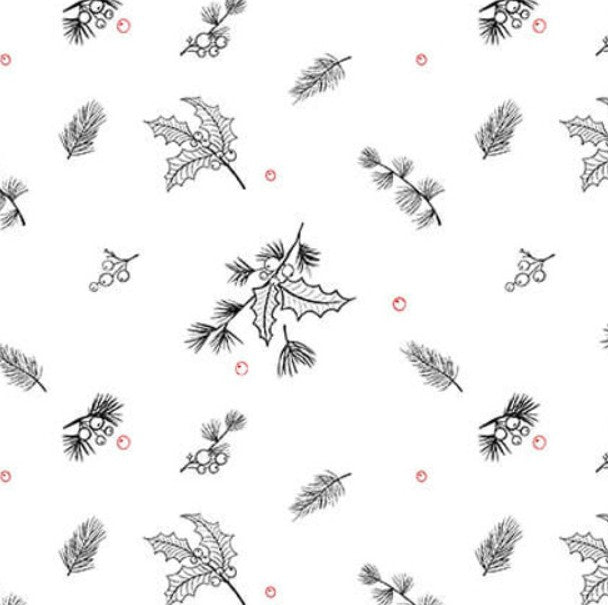 Blank Lower the Volume Holly 1939-01 White quilting fabric