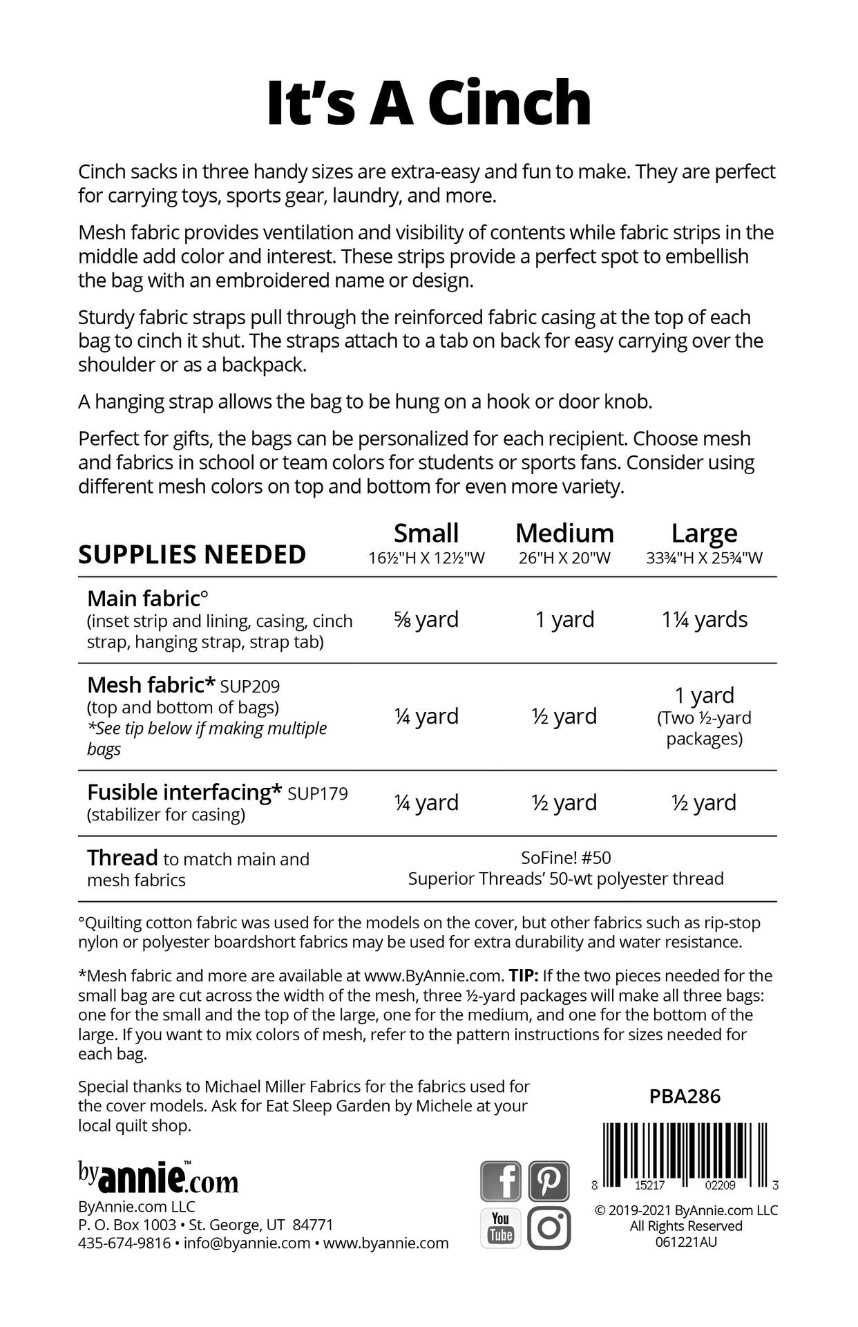 It's A Cinch - Pattern