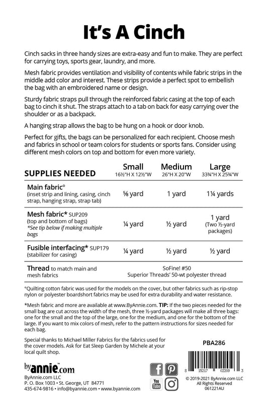 It's A Cinch - Pattern