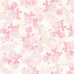 Soft Roses Cream floral quilting fabric