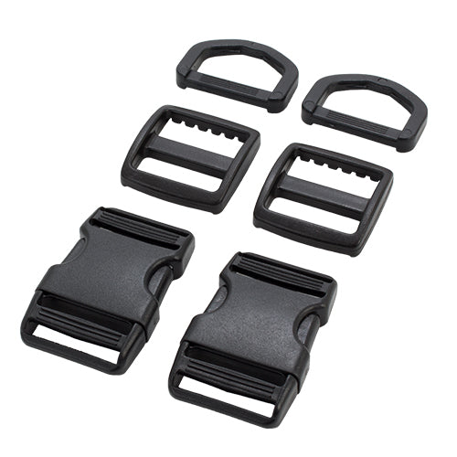 Hardware Set 1700 - 1" Black Plastic