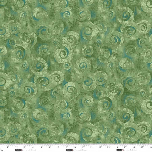 Studio E Spiral Storm 118 inch wide backing Matcha green 8780-64