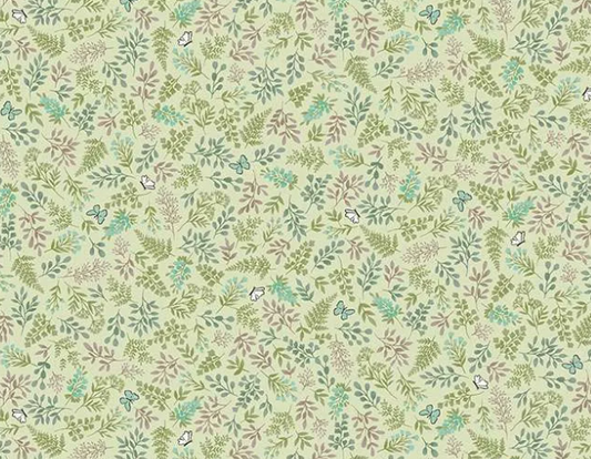 Makower UK Little Ones Foliage Green 192G baby quilting cotton