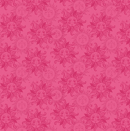 Benartex Celestial Skies Sun Tonal Coral cotton
