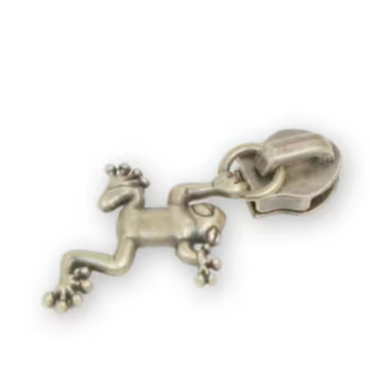 Four tree frog zipper pulls set bag making hardware