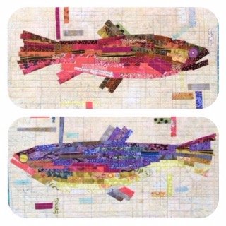 Making Fish Collage Quilt Pattern by Laura Heine