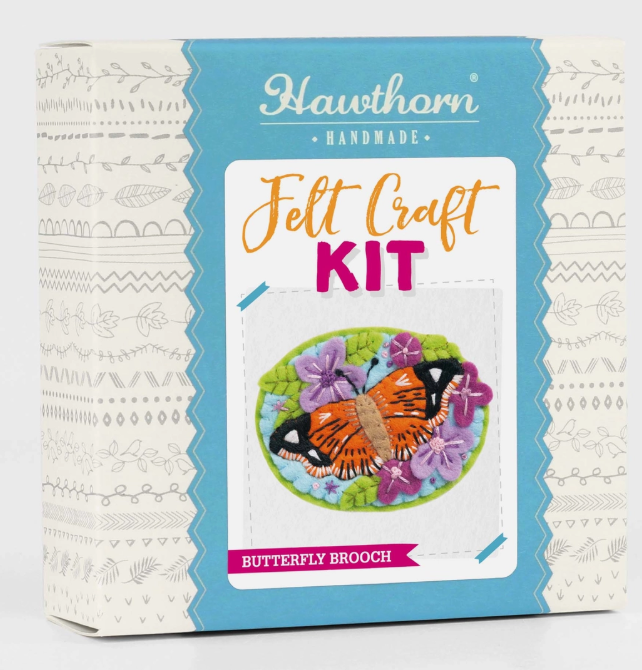 Hawthorn Handmade - Butterfly Felt Craft Brooch Kit | Complete Craft Kit
