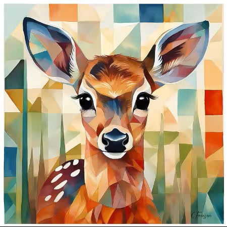 Quiltberry Farm - Baby Deer - Greeting Card
