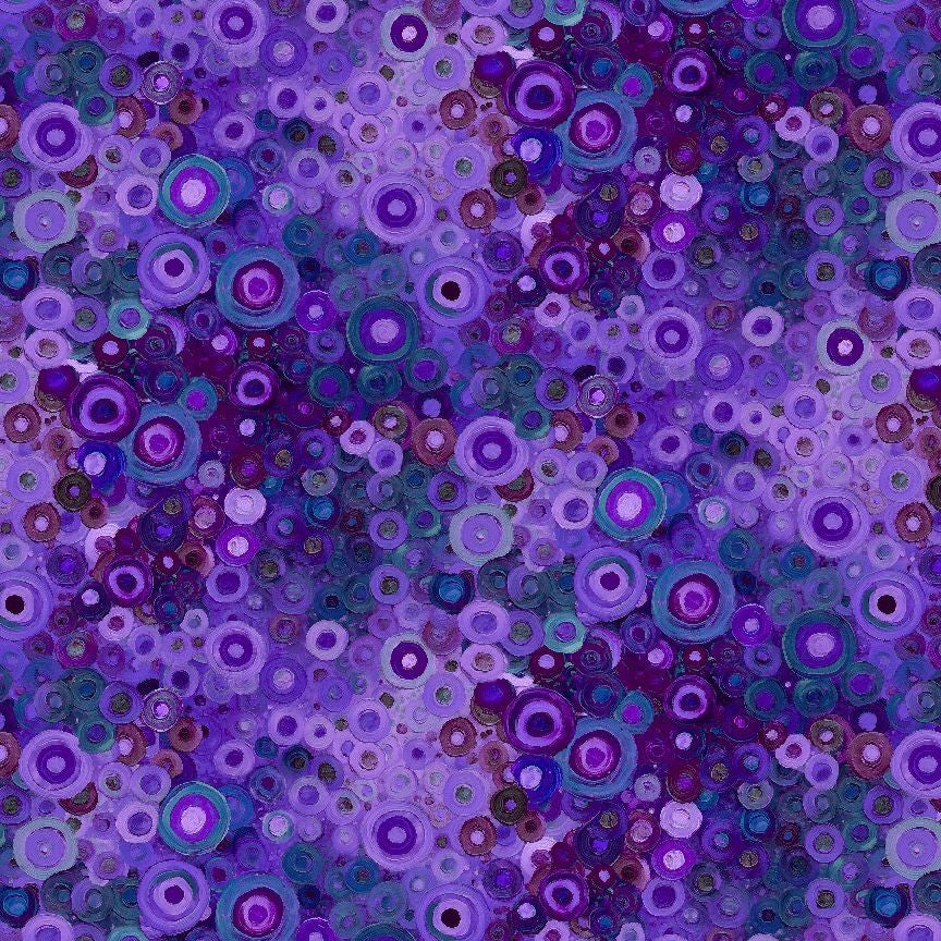 Timeless Treasures Calico Cat Purple Painted Geo quilting cotton fabric