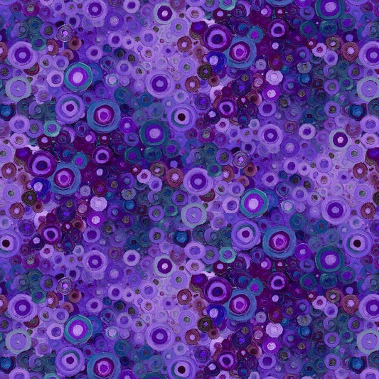 Timeless Treasures Calico Cat Purple Painted Geo quilting cotton fabric