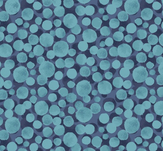 Lewis & Irene Bumbleberries Bubbly Blue Multi BB039 quilting cotton