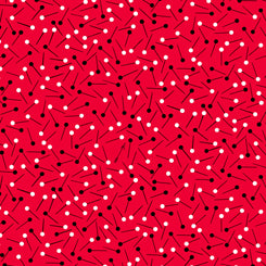 QT Sew What Tossed Pins Red quilting cotton