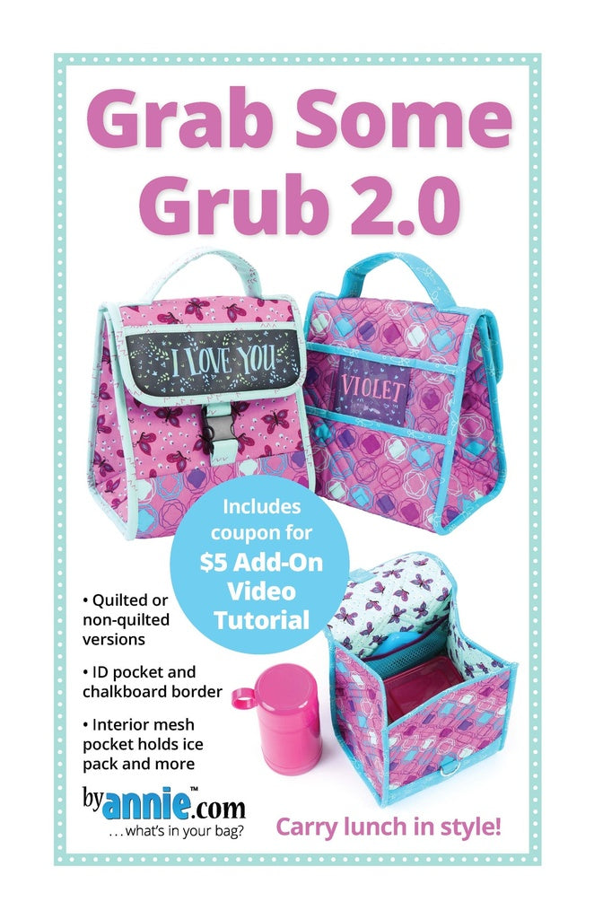 Grab Some Grub 2.0 bag pattern by ByAnnie quilting