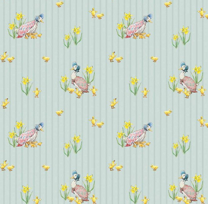 Riley Blake Peter Rabbit Friends Duck Stripe Blue fabric