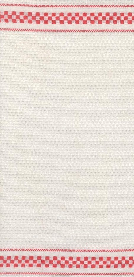 Moda Woven Check 16in toweling cream red plaid fabric