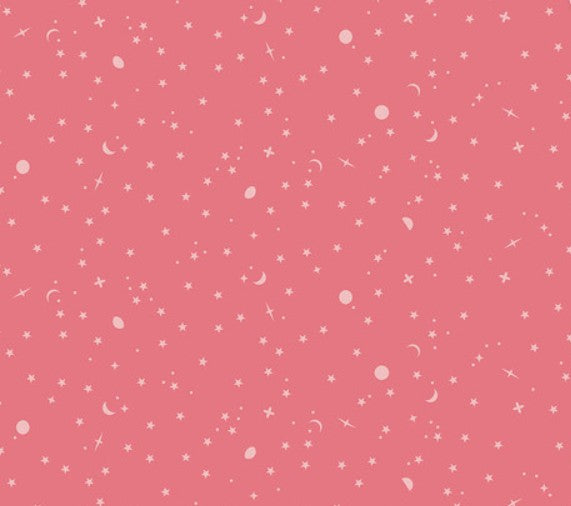 Space Sprinkles Sunburn coral orange Free Spirit quilting fabric