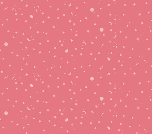Space Sprinkles Sunburn coral orange Free Spirit quilting fabric