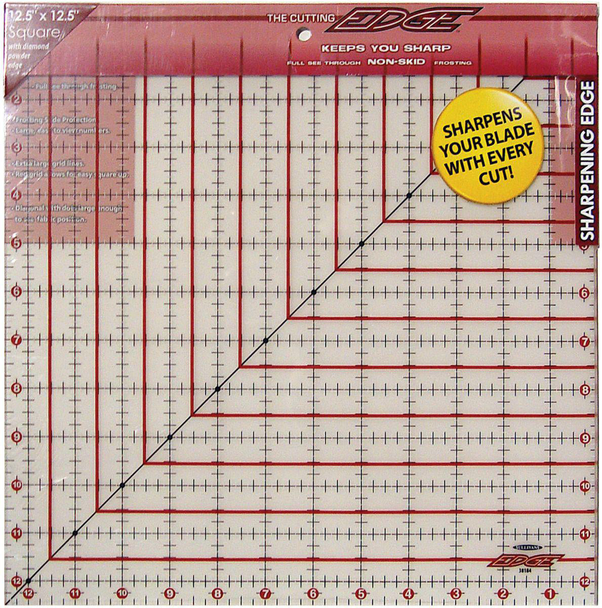 Cutting Edge sharpening edge ruler 12.5 inch square quilting notion