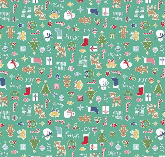 Riley Blake - Cozy Christmas Main Teal