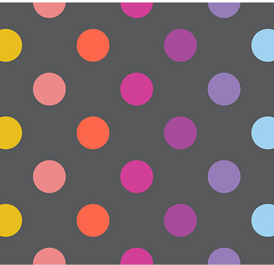 Tula Pink-Disco Poms - Carbon