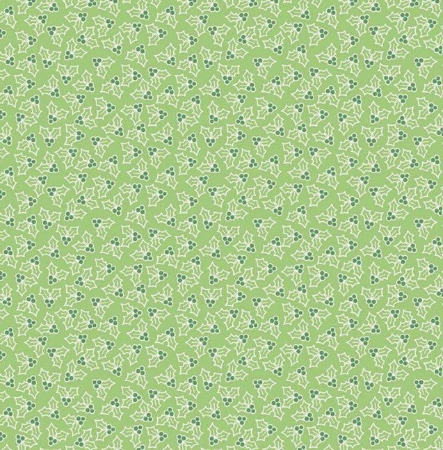 Riley Blake Cozy Christmas Holly Green cotton quilting fabric