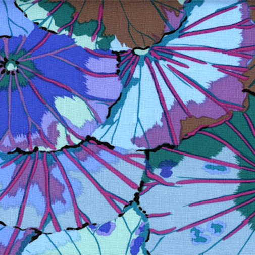 Kaffe Fassett Lotus Leaf Blue quilting cotton fabric
