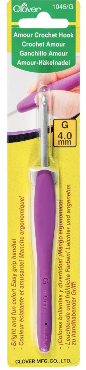Clover aluminum crochet hook 4.0mm size G